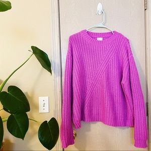 Boutique Magenta Sweater (Slightly Cropped)